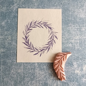 Takje rubberstempel voor rustieke huwelijksdecoraties, gestempelde krans, decoratief papier, keramische textuur, afdrukuitnodiging, bostak