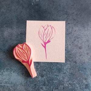 Carimbo de borracha de flor de magnólia para cardmakig, papelaria de casamento botânico, carimbo de diário floral, aniversário feito à mão, cartão de dia das mães