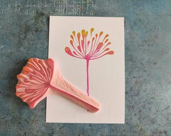 Carimbo de borracha de dente-de-leão, carimbo de jardim floral, carimbo de flor silvestre, papelaria para casamento campestre, material para diário de fadas, decoração floral vintage.
