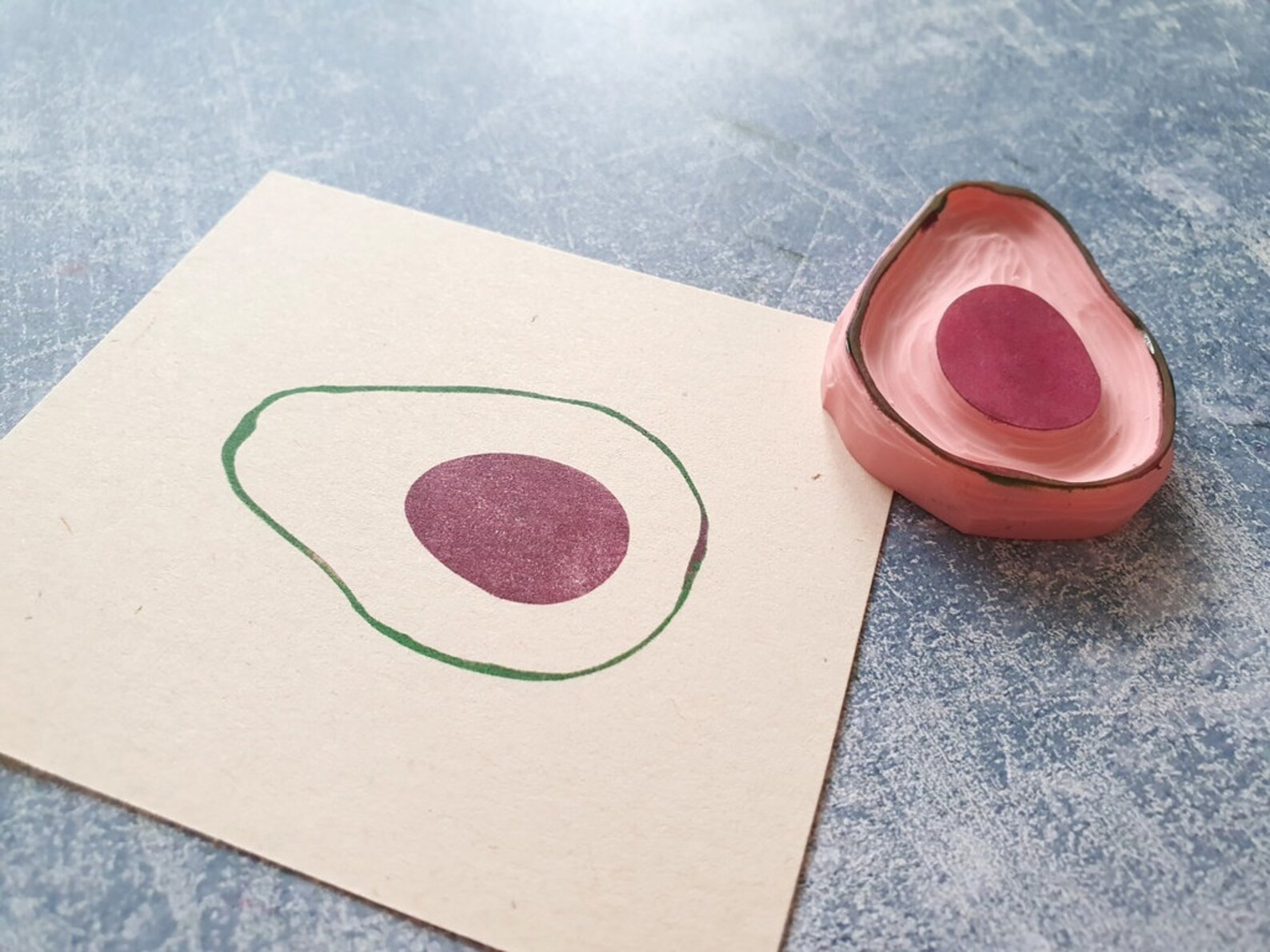 Avocado Rubber Stamp For Ktchen Journal, Fresh Frut Stamp For Recpe Journal, Mpresson Stamp