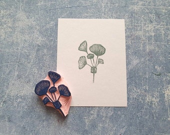 Ginkgo biloba  twig rubber stamp, leafs for bullet journal, fabric printing, country branch decorative ephemera, happy mail, envelope liner