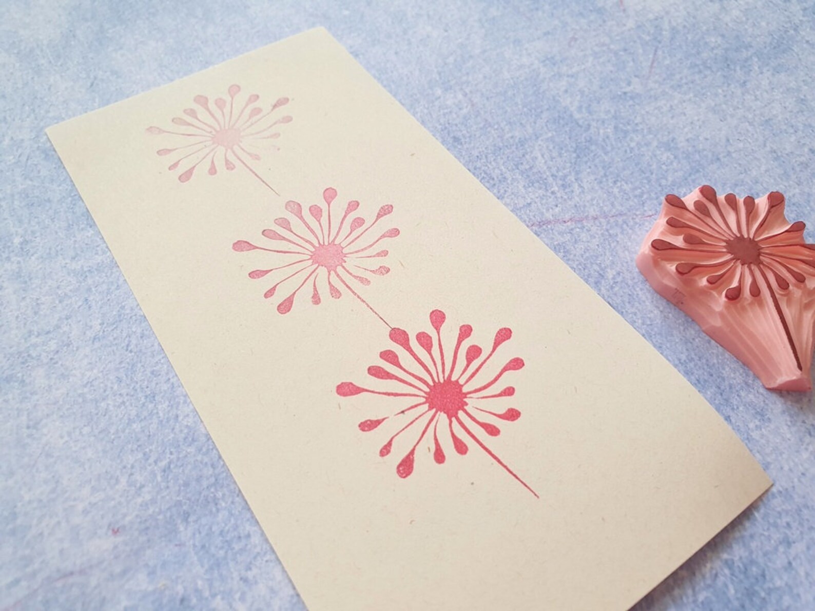 Dandelion Rubber Stamp for Bullet Journal, Wild Flower Embellishment ...