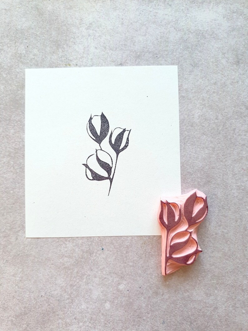 Cotton rubber stamp for printing on fabric Organic stamp for Etsy