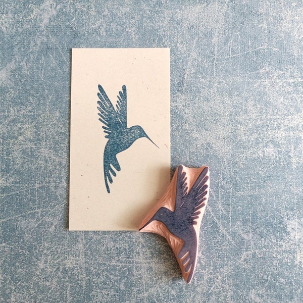 Kolibri Stempel für Journal, Stempel exotischer Vogel für Handdruck, Kolibri Aufkleber