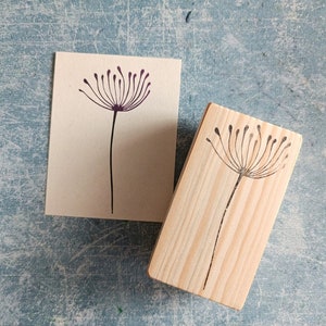 Tampon en caoutchouc pissenlit pour décor de journal vintage, tampon en caoutchouc de fleur sauvage pour scrapbooking, papeterie boho chic, impression botanique,