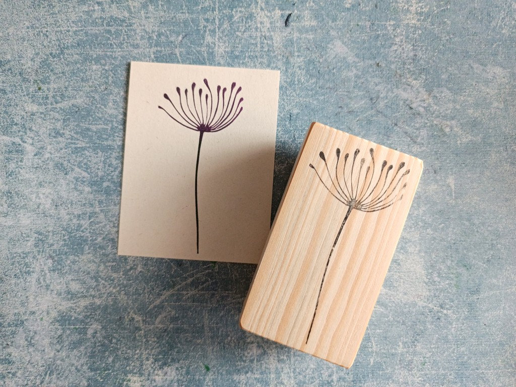 Dandelion rubber stamp for vintage journal decor, wild flower rubber stamp for scrapbooking, boho chic stationery, botanical print,