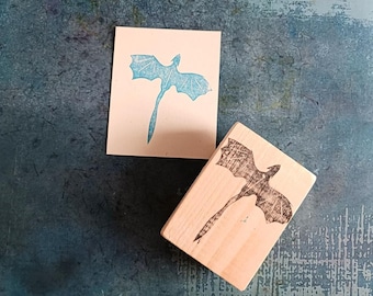 Dragon rubber stamp for junk journal, flying dragon for birthday boy, gift for game lovers, flying animal print, mother dragon's craft