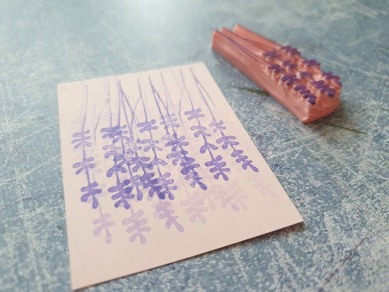 Lavender Rubber Stamp for Shabby Style Journal Lavender Plant Etsy