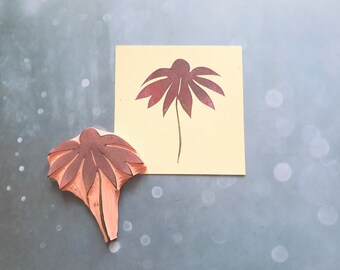 Wild flower rubber stamp for junk journal, spring floral stamp for hadmade stationery, vintage botanical paper, wooden stamp