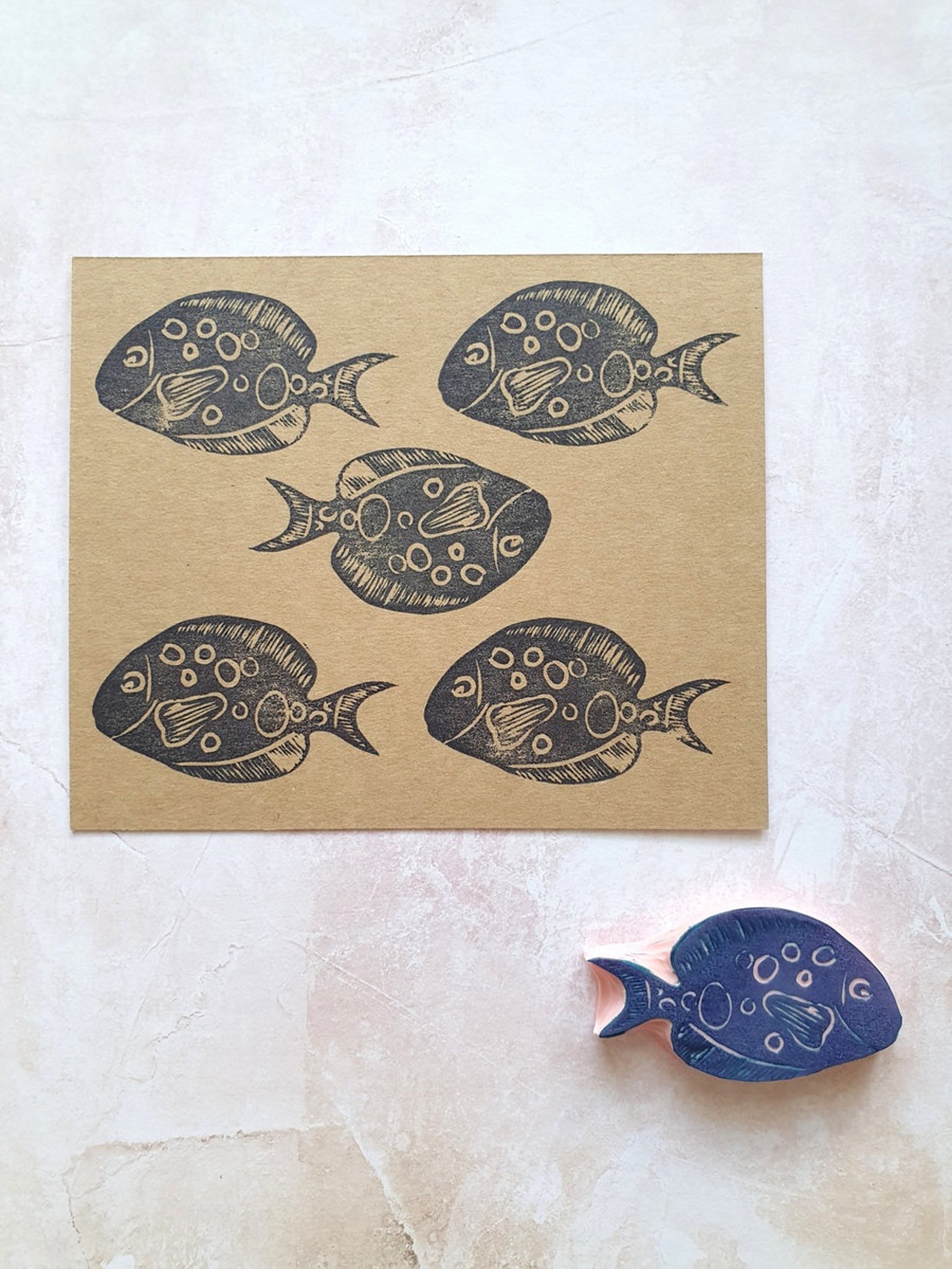 Fish Rubber Stamp for Daily Planner Animal Stamp for Kids Etsy