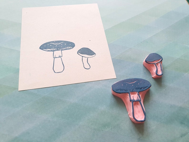 Wild Mushroom Rubber Stamp Set for Scrapbooking, Woodland Stamps for ...