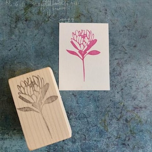 Stempel gumowy Protea dla miłośników rękodzieła, blok gumowy kwiat protea, stempel egzotyczny kwiat do scrapbookingu