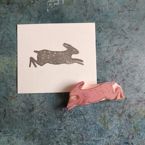 Timbro coniglio per gli amanti dell'artigianato, timbro lepre per biglietti pasquali artistici, blocco timbri per progetti fai da te