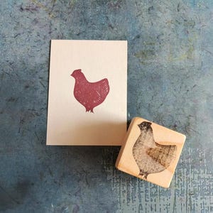 Chicken rubber stamp for scrapbooking, Farm animal stamp for fresh market bags, hen stamp