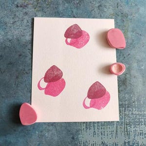 pattern stamp set of 3, pattern design supply, shape graphic, fabric printing block, playfull pattern, colours and shapes, textile design image 1