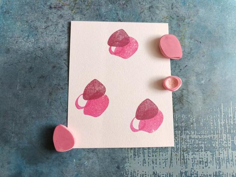 pattern stamp set of 3, pattern design supply, shape graphic, fabric printing block, playfull pattern, colours and shapes, textile design image 1
