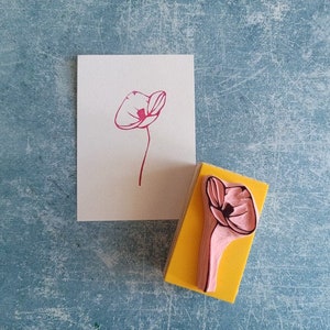 Bloemrubberstempel voor bullet journal, papaverplantstempel, decor zomerweideplanner, winkelbenodigdheden, madeliefjesstencil, kleurafdruk