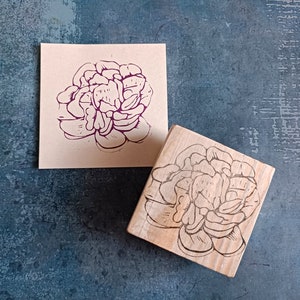 Rubberstempel pioenrozen voor decoratie junkdagboek, tuinbloemstempel, cadeau voor natuurliefhebbers, wilde rozenprint, landelijke bruiloft, boho-schrootpapier