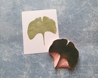 Ginkgo biloba rubber stamp for scrapbooking, ginkgo leaf stamp for junk journal, vintage botanical print, garden ephemera, making impression