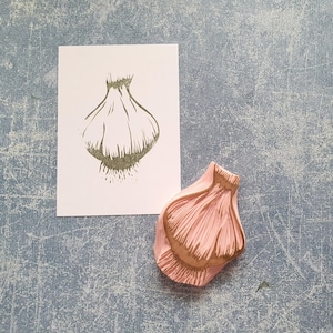 Knoflookrubberstempel voor dagelijks dagboek, veganistische stempel voor mixed media, groentebriefpapier, kookdagboek, cadeau voor makers,