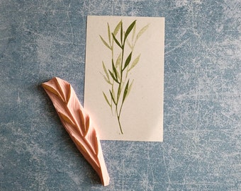 Twig rubber stamp for rustic wedding ceremony, botanical ornament, autumn meadow, bullet journal, eco packing orders,
