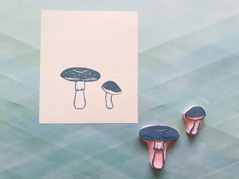 Wild Mushroom Rubber Stamp Set for Scrapbooking, Woodland Stamps for ...