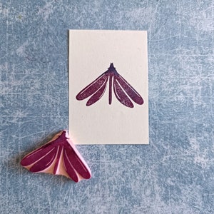 DIY moth stamp, bug block for cardmaking, gift for scrapbooker,