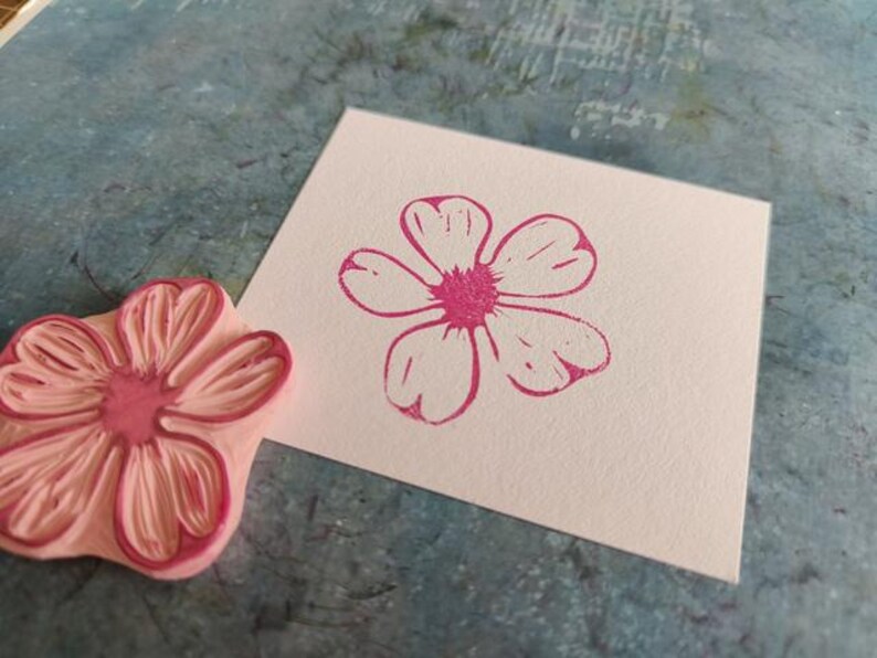 Carimbo de borracha de flor de cerejeira para artesanato em papel, carimbo de sakura para diário de marcadores, flor feita à mão, enfeite floral para scrapbooking, tropical imagem 2