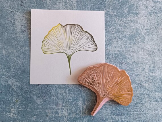 Timbri In Gomma Con Foglie Di Ginkgo - Per Scrapbooking E Biglietti Fai Da Te - Foto 4