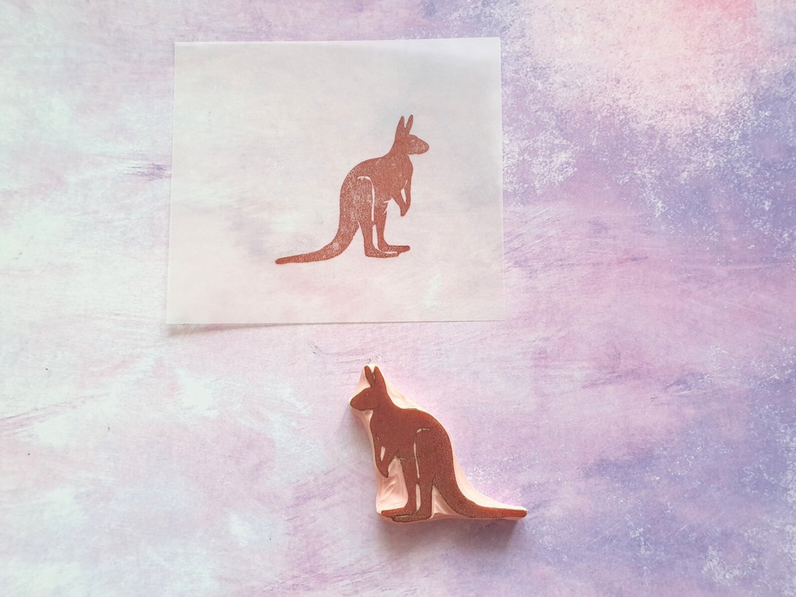 Kangaroo rubber stamp for bullet journal wild animal stamp Etsy