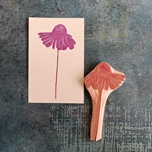 Rubberstempel met wilde bloemen voor knutselen, Botanische stempel voor kaarten maken, Stempel met wilde bloemen voor dagboek