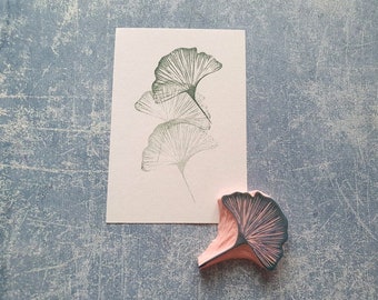 Ginkgo rubber stamp for daily journal, botanical stamp for paper lovers,