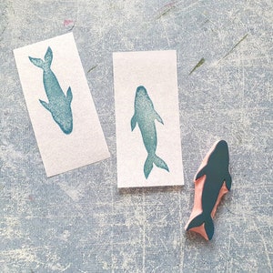 Walvisstempel voor dagboek, Oceaandierenstempel voor kaarten maken, Walvisstempelblok voor papier
