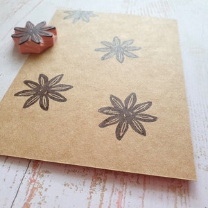 Anise rubber stamp for December daily journal, dried food stamp for Christmas packaging, autumn star, hygge notebook print, spice lover image 6