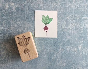 Radish rubber stamp, vegetable stamp for gardener, decorative stamp for art journal