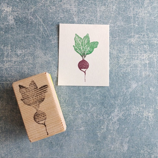 Radish rubber stamp, vegetable stamp for gardener, decorative stamp for art journal