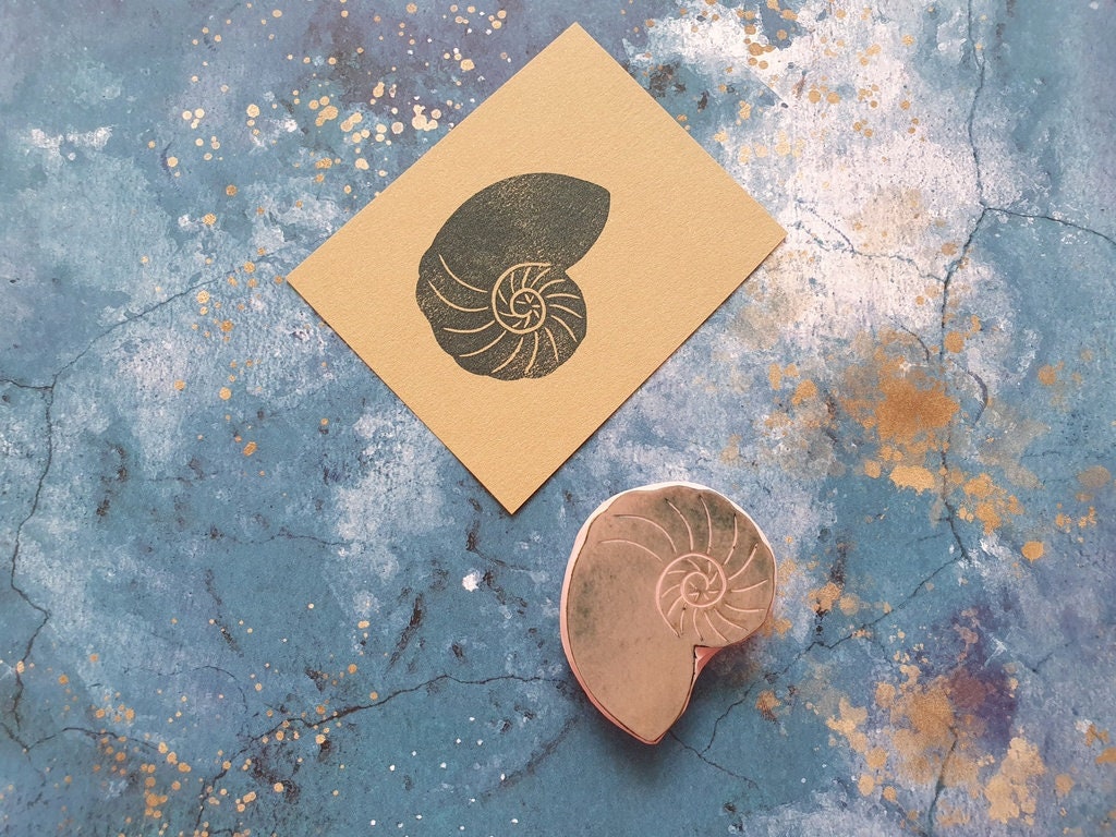 Stamp Using Shell Shell Rubber Stamp for Daily Planner, Ocean Shell Stamp for Creative ...