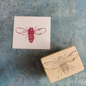 Bee rubber stamp for cardmaking, honey bee stamp for nature lovers, wild meadow stationery, eco packaging, paper goods, get well soon gift, image 13