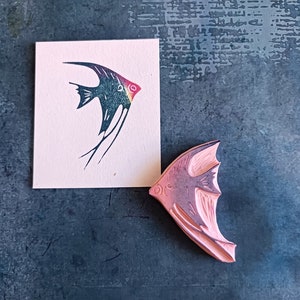 Sello de pez para patrón de tela, sello de goma de acuario para papelería, cumpleaños de hijo, decoración de animales salvajes, tarjeta marina creativa, océano costero