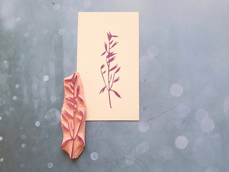 wheat embellishment grain stamp cereal twig grass plant Oat rubber stamp for botanical journal gift for nature lovers meadow flower