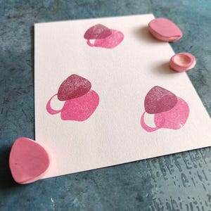 pattern stamp set of 3, pattern design supply, shape graphic, fabric printing block, playfull pattern, colours and shapes, textile design image 2