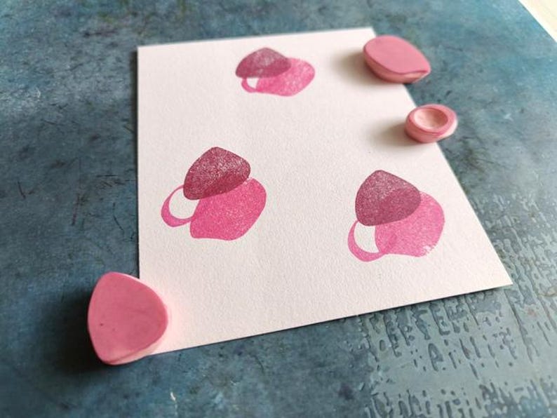pattern stamp set of 3, pattern design supply, shape graphic, fabric printing block, playfull pattern, colours and shapes, textile design image 2