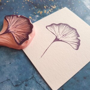 Ginkgo rubber stamp for daily journal, botanical stamp for paper lovers, image 6