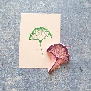 Ginkgo rubber stamp for daily journal, botanical stamp for paper lovers, image 3