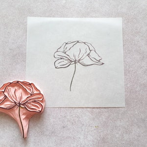 Peony Rubber Stamp for Boho Wedding Stationery, Elegant Ceremony Stamp ...