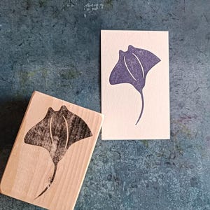 Sello de goma de mantarraya para la fabricación de tarjetas, sello de criatura oceánica para diario, estampado de animales salvajes, pez de diseño vintage, raya marina, pez diablo