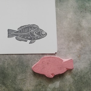 Sello de goma de peces, sello de vida marina para diarios, regalo para papá, saludos especiales para el abuelo, sello marino personalizado, efímeras de animales para hacer tarjetas,
