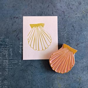 Sello de goma de concha marina para scrapbooking, sello de diario de bala tallado a mano, concha de océano, invitación de boda en la playa, artesanía de verano, marina