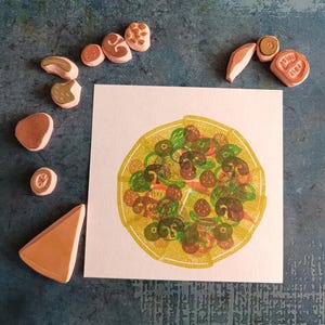 Lot de 11 tampons en caoutchouc pour pizza pour matériel Montessori, papeterie, jeu de pizza, cadeau pour fils, fête de fille, cadeau pour amateur de pizza,