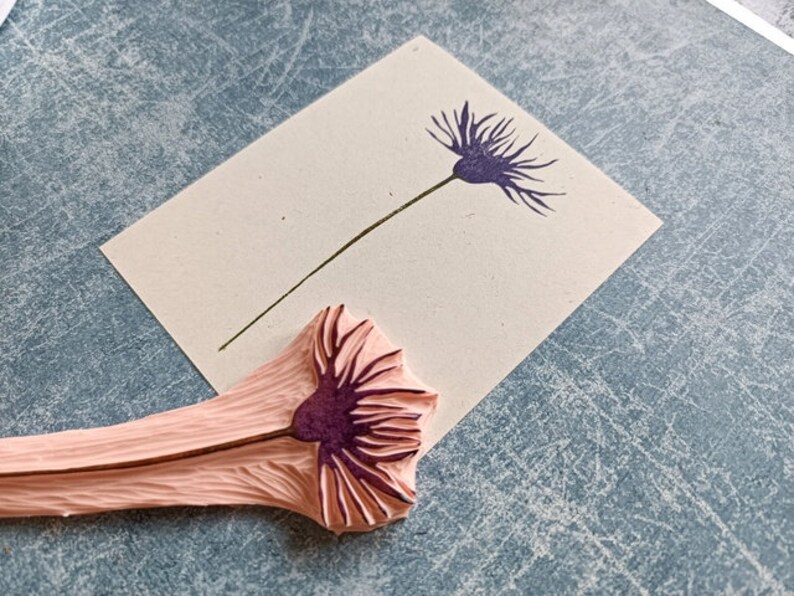 Cornflower stamp for scrapbooking, cardmaking floral supply, handmade embellishment tool image 4